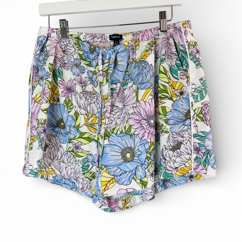 GAP Linen Blend Pajamas set shorts and Short Sleeve top in multi floral Size LT - Picture 7 of 10